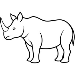 rhino vector illustration silhouette 
