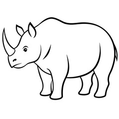 rhino vector illustration silhouette 