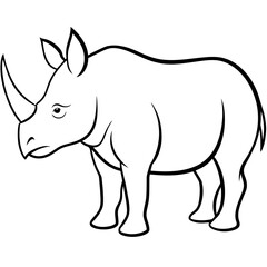 rhino vector illustration silhouette 