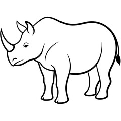 rhino vector illustration silhouette 