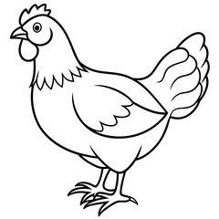 hen on white background vector art silhouette 