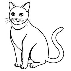 illustration of cat with vector art silhouette