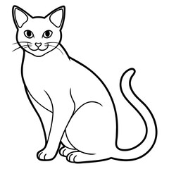 illustration of cat with vector art silhouette