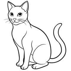 illustration of cat with vector art silhouette