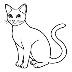 illustration of cat with vector art silhouette