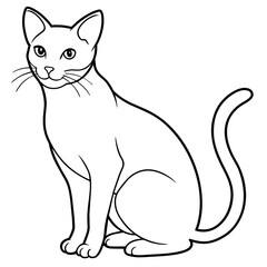 illustration of cat with vector art silhouette