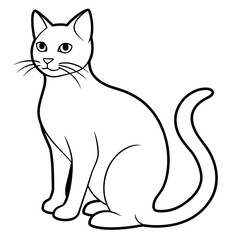 illustration of cat with vector art silhouette