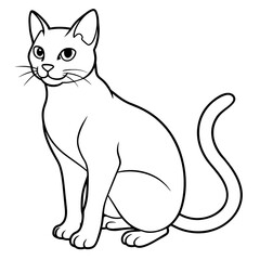 illustration of cat with vector art silhouette