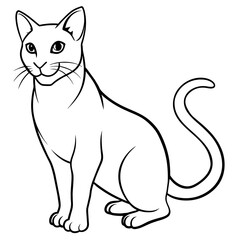 illustration of cat with vector art silhouette