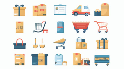 Product list flat icon of vector illustration 2d fl