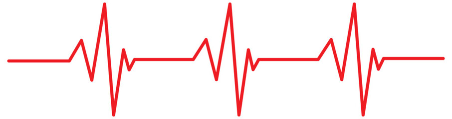 Heart rate monitor line vector isolated on white background. Heart rate pulse rhythm line illustration