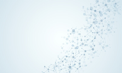 Structure molecule and communication. Connected lines with dots. Medical, technology, chemistry, science background.