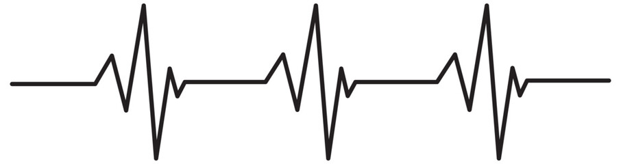 Heart rate monitor line vector isolated on white background. Heart rate pulse rhythm line illustration