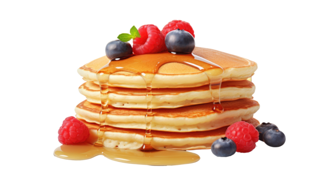 Fresh raw organic pancake bakery on white isolated on clear png background and transparent background. Bakery and pastry concept for cafe and restaurent, AI generative.	