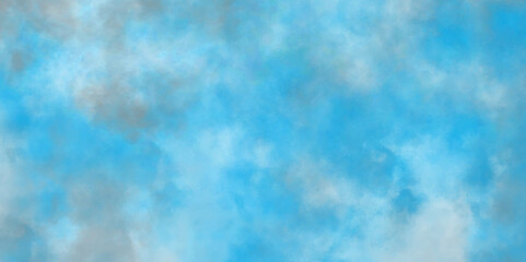 Modern Light sky blue shades watercolor background. Grunge smog texture. blue sky with clouds. blurred and grainy Blue powder explosion on white background. sky background with white fluffy clouds.