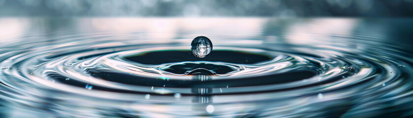 White optic lenses focusing on a single drop of water, minimalist, macro shot