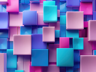 Rectangle futuristic background, 3D render clay style, Abstract geometric shape theme, colorful