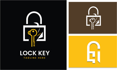 key lock logo design icon template vector modern unique professional design idea 