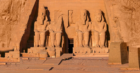 The Front of the Abu Simbel Temple, Aswan, Egypt, Africa