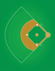 Fototapeta premium Baseball field. top view. vector illustration