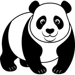 panda bear, black panda silhouette vector illustration,icon,svg,panda characters,Holiday t shirt,Hand drawn trendy Vector illustration,bear on black background