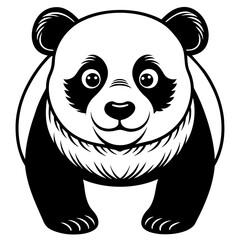 panda bear, black panda silhouette vector illustration,icon,svg,panda characters,Holiday t shirt,Hand drawn trendy Vector illustration,bear on black background