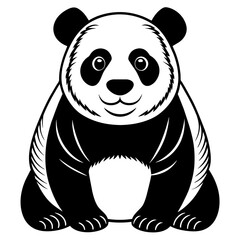 panda bear, black panda silhouette vector illustration,icon,svg,panda characters,Holiday t shirt,Hand drawn trendy Vector illustration,bear on black background
