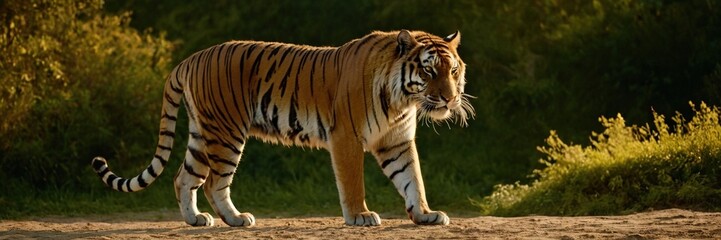 Fototapeta na wymiar Close-up of a Sumatran tiger in a jungle.with Generative AI technology