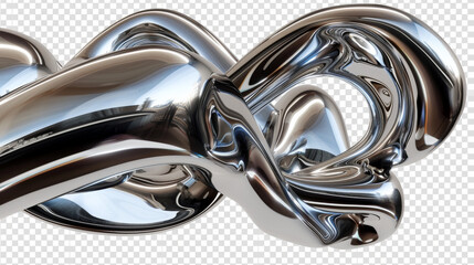 chrome metallic abstract shape, isolated