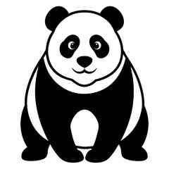 panda bear, black panda silhouette vector illustration,icon,svg,panda characters,Holiday t shirt,Hand drawn trendy Vector illustration,bear on black background