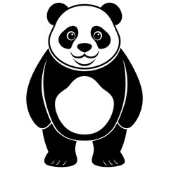 panda bear, black panda silhouette vector illustration,icon,svg,panda characters,Holiday t shirt,Hand drawn trendy Vector illustration,bear on black background