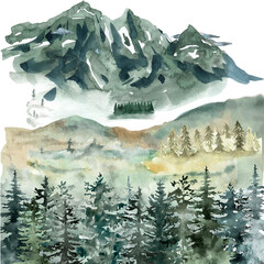 landscape with lake and mountains