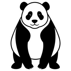 panda bear, black panda silhouette vector illustration,icon,svg,panda characters,Holiday t shirt,Hand drawn trendy Vector illustration,bear on black background