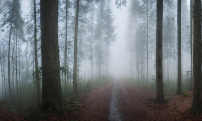 Fototapeta premium fog, smoke in the woods