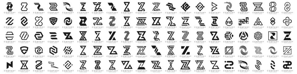 collection abstract letter Z logo design. modern logotype Z design with black color. vector illustration
