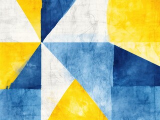 Indigo and yellow pastel colored simple geometric pattern, colorful expressionism with copy space background, child's drawing, sketch 