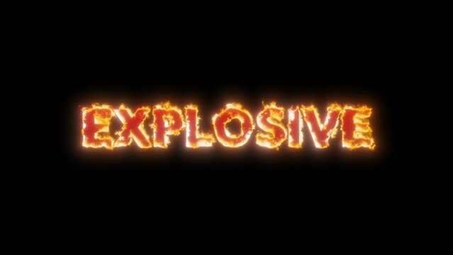 burning explosive fire energy text concept