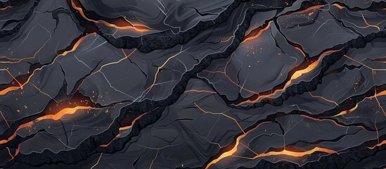A dramatic closeup of a rock spewing lava, set against a dark sky. A stunning natural event captured in the landscape - obrazy, fototapety, plakaty