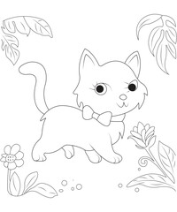 cat coloring book for page vectore art line art