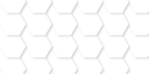 Abstract hexagon white background with shadow .white background Futuristic blue neon honeycombs. Modern technology design. Vector illustration.	