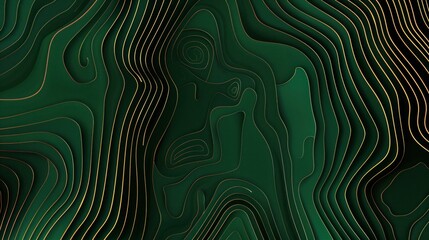 A green background with abstract wavy lines creating a dynamic pattern