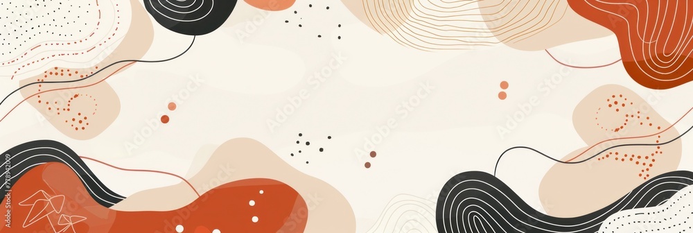 Poster dynamic wavy lines intersect with dots in abstract background