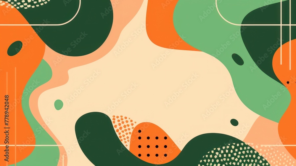 Poster various colors and shapes blend in a dynamic abstract composition