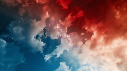 Fototapeta premium red and blue cloudy sky, background