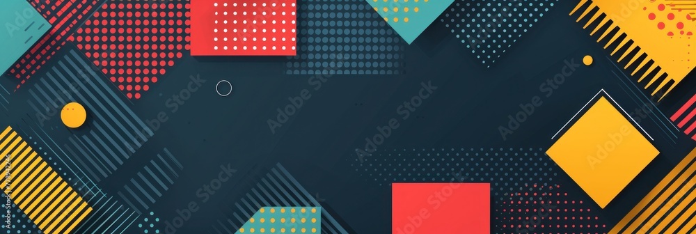 Poster colorful squares and rectangles create a dynamic abstract background