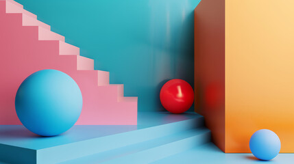 3d render of geometric forms