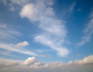 Blauer Himmel mit ein paar weißen Wolken als Hintergrund textur - obrazy, fototapety, plakaty