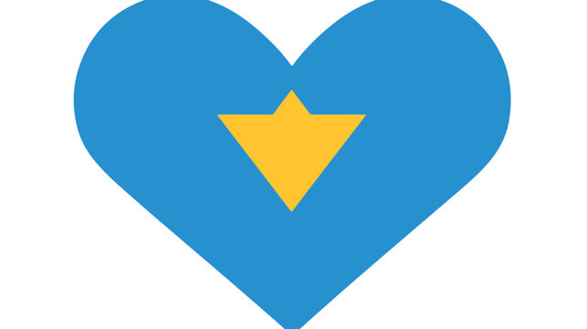 Saint lucia flag vector love heart shape 2d flat ca