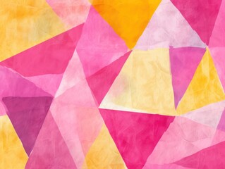 Magenta and yellow pastel colored simple geometric pattern, colorful expressionism with copy space background, child's drawing, sketch 