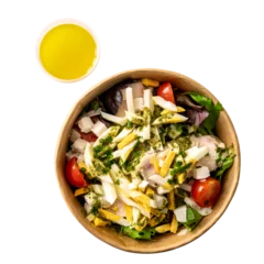 Kissenbezug salade composée et sauce moutarde sur fond transparent © PL.TH